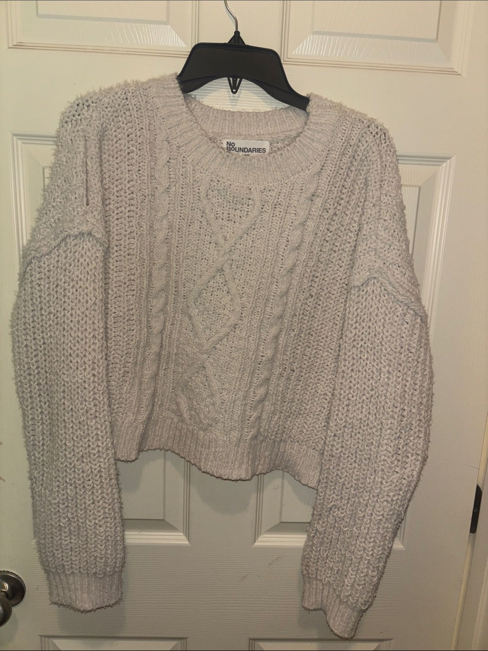 No Boundaries Cream Cable Knit Pullover Sweater